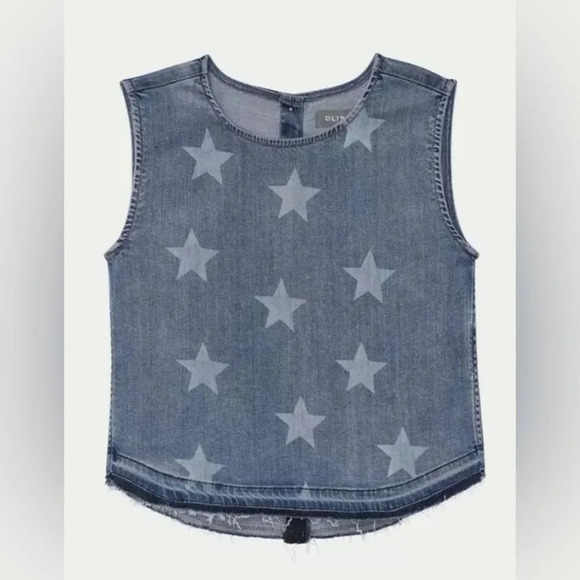 NWT DL1961 Leah Top Indigo Star Sz L top - Picture 1 of 4